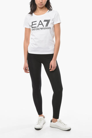 EMPORIO Stretch Cotton Leggings with Logoed Waistband