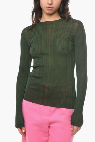 Stretchy Crewneck Long Sleeved Sweater