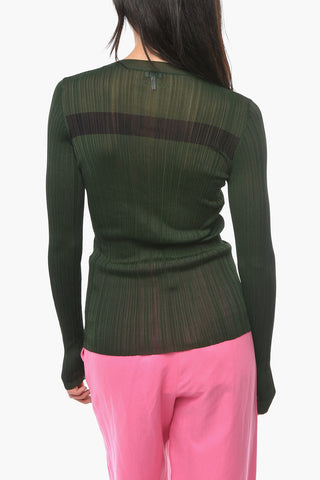 Stretchy Crewneck Long Sleeved Sweater