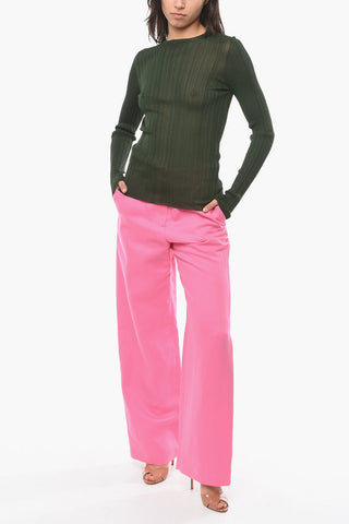 Stretchy Crewneck Long Sleeved Sweater