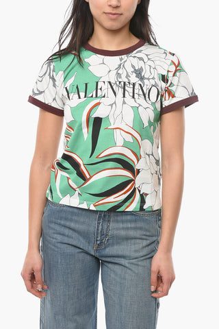 Logoed T-shirt with Floral Print