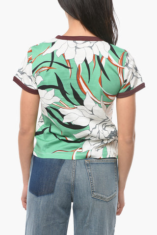 Logoed T-shirt with Floral Print