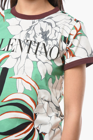 Logoed T-shirt with Floral Print