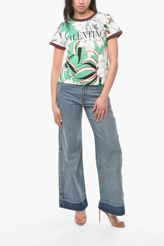 Logoed T-shirt with Floral Print