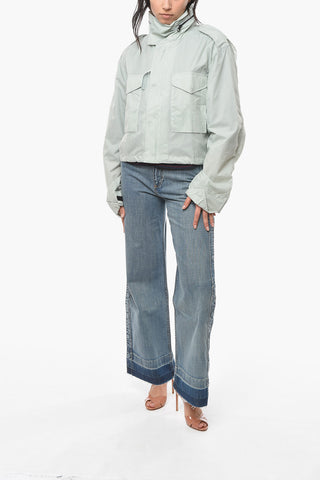 VICTORIA BECKHAM Nylon Windbreaker Jacket with Extractable Hood