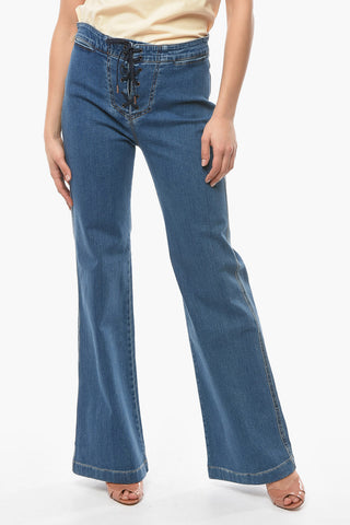 SEE Jeans Bootcut a Gamba Svasata con Lacci 26cm