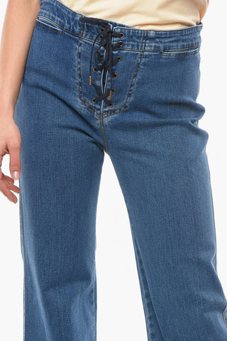 SEE Jeans Bootcut a Gamba Svasata con Lacci 26cm