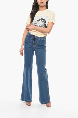 SEE Jeans Bootcut a Gamba Svasata con Lacci 26cm
