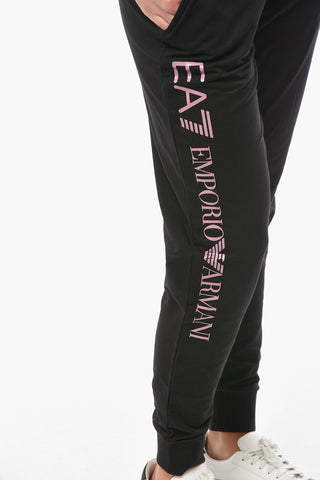 EMPORIO Elasticated Waistband Joggers with Contrasting Logo Lettering