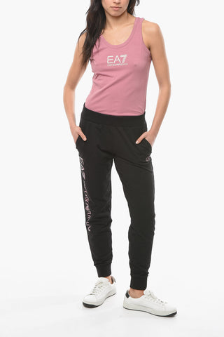 EMPORIO Elasticated Waistband Joggers with Contrasting Logo Lettering
