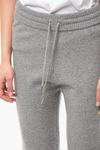 Drawstringed Cashmere Joggers with Back Logoed Embroidery