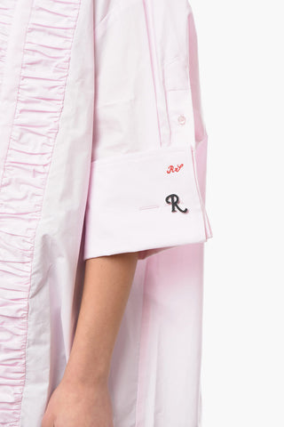 Camicia Con Rouches A Maniche Corte Con Risvolto
