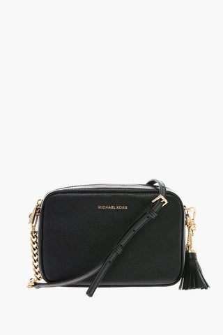MICHAEL textured leather JET SET camera bag with removable shoulder strap