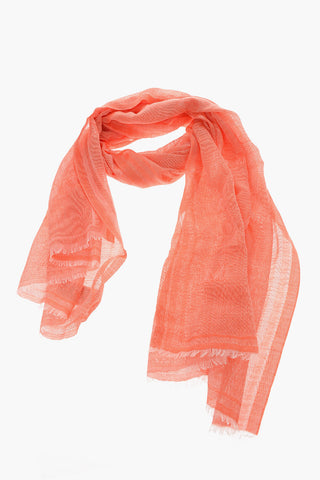 Sciarpa in Misto Seta con Monogram in Jacquard