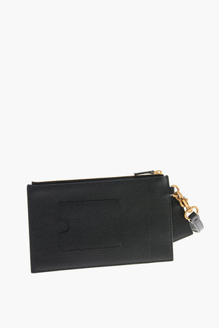 Gros-grain Leather Wristlet Bag