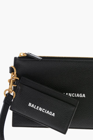 Gros-grain Leather Wristlet Bag