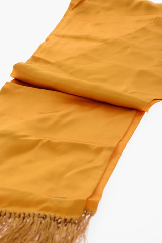 Silk-satin Fringed Scarf