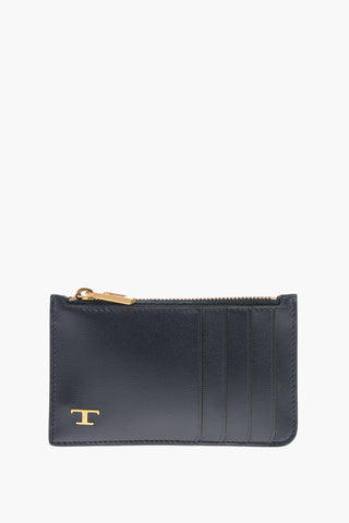 Leather GALASSIA Card Holder with Gold-toned Hardware
