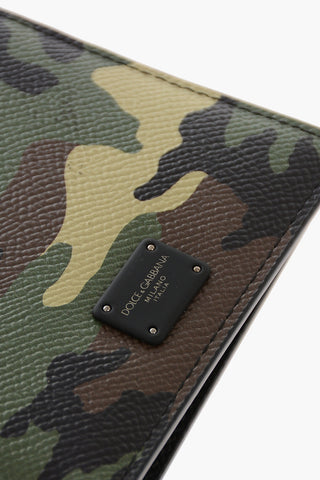 Gros-grain Leather Bifold Wallet with Camou Print