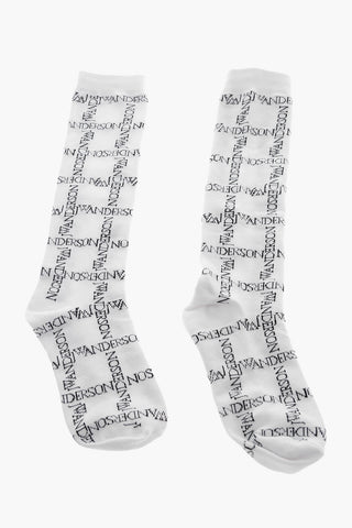 Cotton LOGO GRID Long Socks