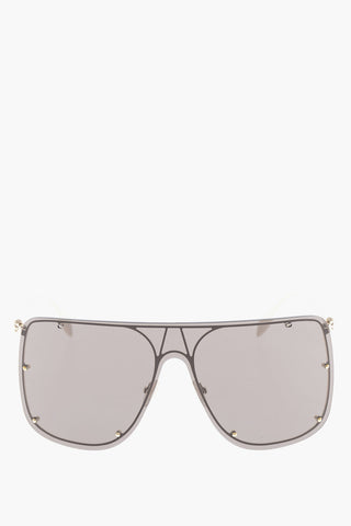 Mack-shaped SKULL MASK Sunglasses with Micro-stud-embellishment