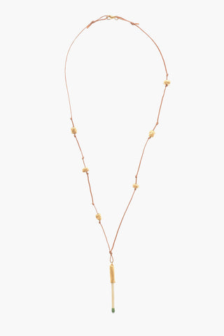 NICK FOUGUET Necklace with Gold-toned Charms and Matchstick