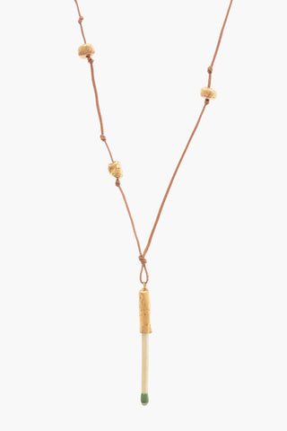 NICK FOUGUET Necklace with Gold-toned Charms and Matchstick