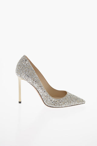 Stiletto Heel ROMY Glittered Leather Pumps 10cm