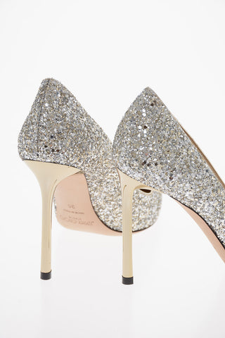 Stiletto Heel ROMY Glittered Leather Pumps 10cm