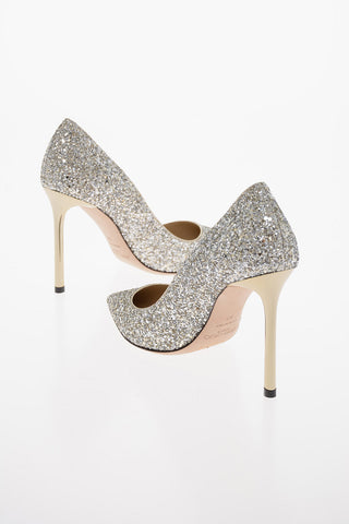 Stiletto Heel ROMY Glittered Leather Pumps 10cm