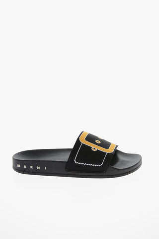 Embroidered Buckle Fabric Sliders