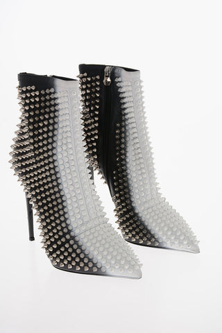 Leather SPRAY FASHION SHOW Booties with Studs All-Over 12cm