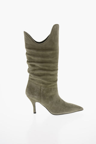 Suede VENUS Calf-high Boots 8cm