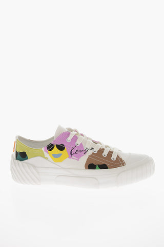 Printed Canvas TIGER CREST Lace-up Sneakers