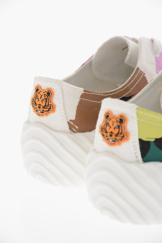 Printed Canvas TIGER CREST Lace-up Sneakers