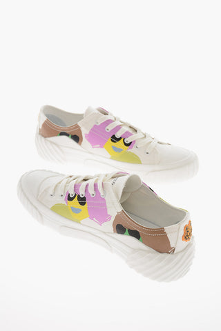 Printed Canvas TIGER CREST Lace-up Sneakers