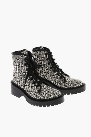 Monogram Fabric PIKE Lace-up Combat Booties