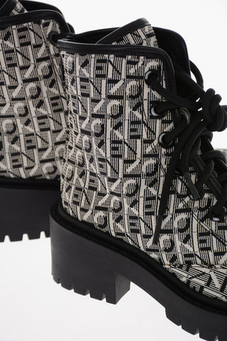 Monogram Fabric PIKE Lace-up Combat Booties