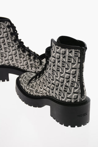 Monogram Fabric PIKE Lace-up Combat Booties