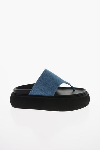 Denim SELENE Platform Thong Sandals
