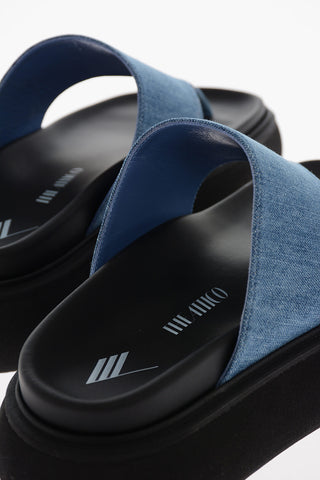 Denim SELENE Platform Thong Sandals