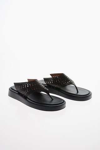 Perforated Leather VEAU VIENNE Thong Sandals