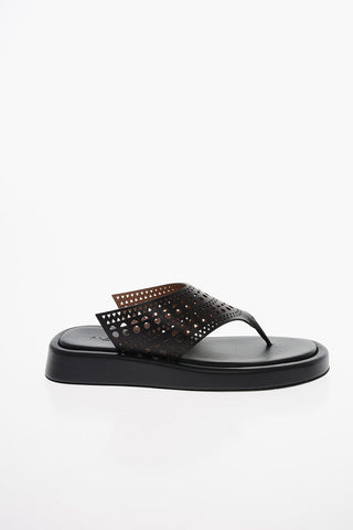 Perforated Leather VEAU VIENNE Thong Sandals