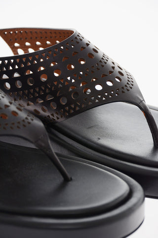Perforated Leather VEAU VIENNE Thong Sandals