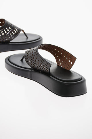 Perforated Leather VEAU VIENNE Thong Sandals