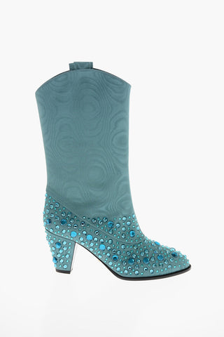 Crystal MOIRET Western Booties 7cm