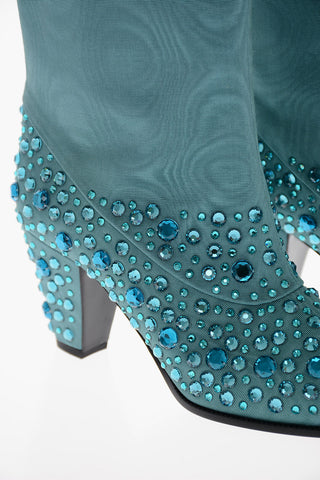 Crystal MOIRET Western Booties 7cm