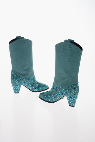 Crystal MOIRET Western Booties 7cm