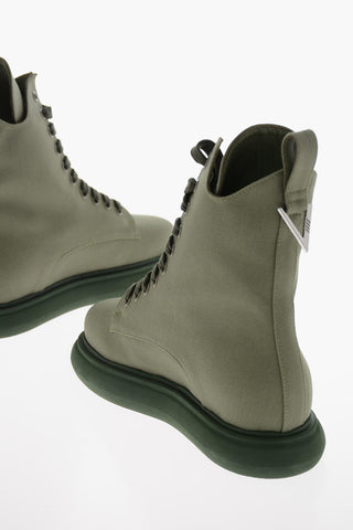 Canvas SELENE Lace-up Combat Booties