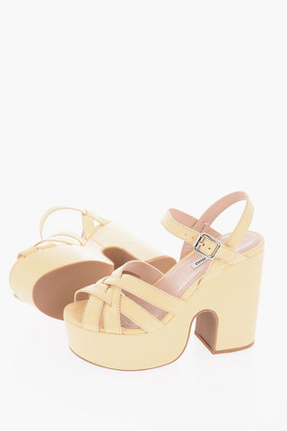 Sandali Platform in Pelle Martellata 13cm